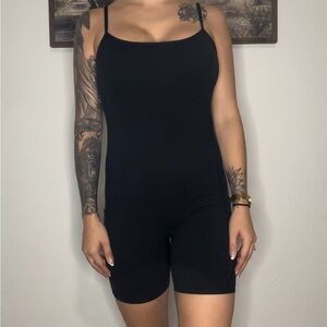 Black Sleeveless Athletic Romper
